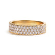14K Yellow Gold Pave Set 3/4 cttw Multi Row Diamond Band Ring  (H-I Color, SI2-I1 Clarity) - Size 7