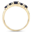 1.05 Carat Genuine Blue Sapphire and White Diamond 14K Yellow Gold Ring