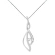 Espira 10K White Gold Round Diamond Accented Open Cascade Twist 18