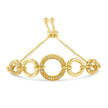 10K Yellow Gold over .925 Sterling Silver Diamond Accented Graduated Infinity Open Circle 6â€-9â€ Adjustable Bolo Bracelet