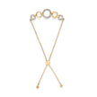 14K Yellow Gold Plated .925 Sterling Silver 1/10 Cttw Diamond Infinity Loop Adjustable Bolo Tennis Bracelet