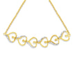 14K Yellow Gold Plated .925 Sterling Silver Diamond Accent Heart Link Bolo Bracelet