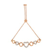 10K Rose Gold over .925 Sterling Silver 1/10 Cttw Round-Cut Diamond Heart Link Adjustable Bolo Bracelet (H-I Color, I2-I3 Clarity) - 6