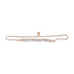 14K Rose Gold Plated .925 Sterling Silver Diamond Accent Layered Infinity Link and Heart Adjustable 4â€-10â€ Adjustable Bolo Bracelet (I-J Color, I3 Clarity)