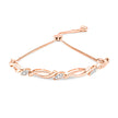 14K Rose Gold Plated .925 Sterling Silver 1/10 Cttw Diamond Alternating Swirl link Bolo Bracelet (I-J Color, I2-I3 Clarity) - 6