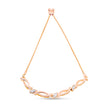 14K Rose Gold Plated .925 Sterling Silver 1/10 Cttw Diamond Alternating Swirl link Bolo Bracelet (I-J Color, I2-I3 Clarity) - 6