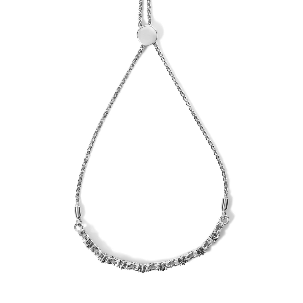 .925 Sterling Silver 1/4 Cttw Diamond Marquise Shaped Link 4