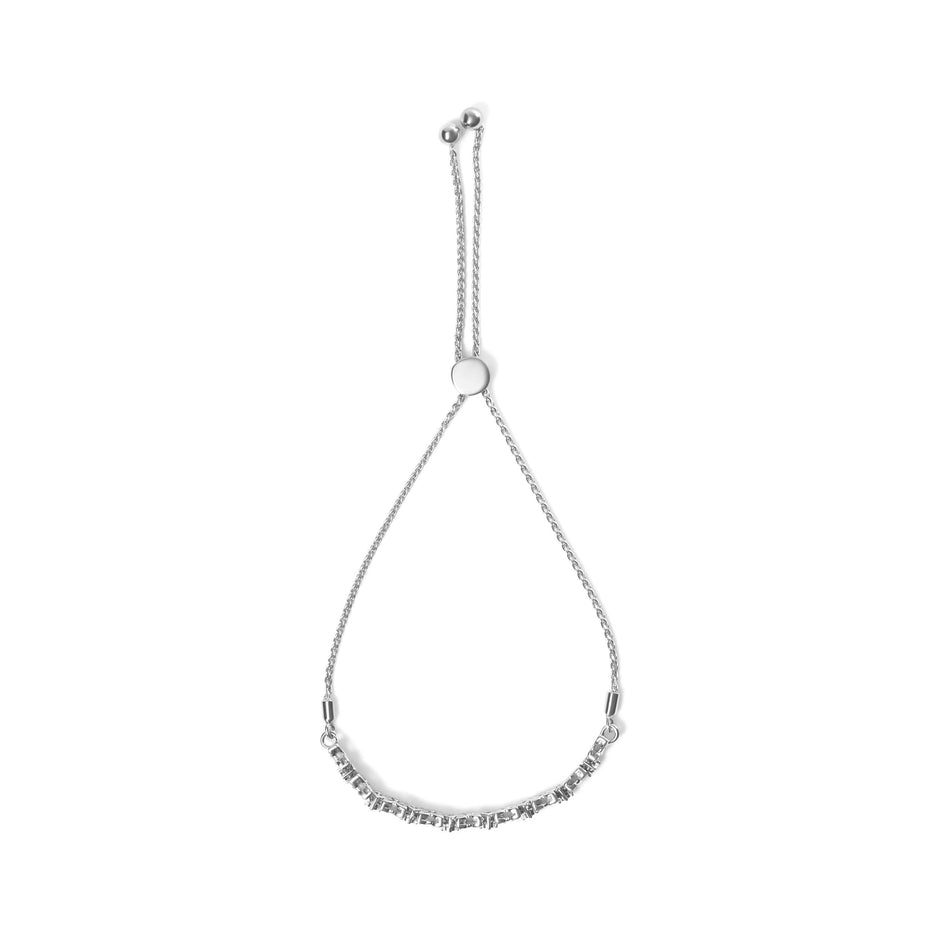 .925 Sterling Silver 1/4 Cttw Diamond Marquise Shaped Link 4
