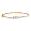 10K Yellow Gold Plated .925 Sterling Silver 2.0 Cttw Lab Grown Diamond Bezel Set Bangle Bracelet