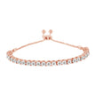 10K Yellow Gold over .925 Sterling Silver 1/4 Cttw Miracle-Set Diamond 4â€-10â€ Adjustable Bolo Tennis Bracelet (I-J Color, I3 Clarity)