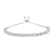 10K Yellow Gold over .925 Sterling Silver 1/4 Cttw Miracle-Set Diamond 4â€-10â€ Adjustable Bolo Tennis Bracelet (I-J Color, I3 Clarity)
