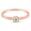 14K Rose Gold Plated .925 Sterling Silver 1/20 Carat Diamond Square Cushion-Shaped Miracle Set Petite Fashion Promise Ring (J-K Color, I1-I2 Clarity) - Size 6