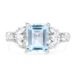 3.38 Carat Genuine Blue Topaz & White Topaz .925 Sterling Silver Ring