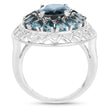 5.98 Carat Genuine London Blue Topaz .925 Sterling Silver Ring