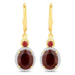 6.98 Carat Dyed Ruby and White Diamond .925 Sterling Silver Earrings - Earrings - Custom Crafting Alliance, LLC