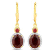 6.98 Carat Dyed Ruby and White Diamond .925 Sterling Silver Earrings - Earrings - Custom Crafting Alliance, LLC