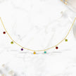 14k Yellow Gold Cable Chain Necklace with Round Multi-Tone Charms