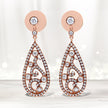 18K Rose Gold 1 1/4 Cttw Diamond Teardrop Shaped Drop and Dangle Screw Back Stud Earring (F-G Color, VS1-VS2 Clarity)
