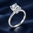 925 Sterling Silver White Gold Plated 3ct Moissanite Size 6 Ring for Women
