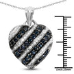 1.55 Carat Genuine Blue Sapphire and White Topaz .925 Sterling Silver Pendant