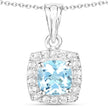 4.62 Carat Genuine Blue Topaz and White Topaz .925 Sterling Silver 3 Piece Jewelry Set (Ring, Earrings, and Pendant w/ Chain)
