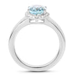 2.63 Carat Genuine  Blue Topaz and White Topaz .925 Sterling Silver Ring