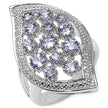 1.47 Carat Genuine Tanzanite .925 Sterling Silver Ring