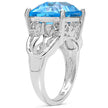 10.30 Carat Genuine Swiss Blue Topaz .925 Sterling Silver Ring