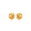 10k Yellow Gold Love Knot with Ridge Texture Earrings