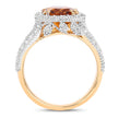 3.71 Carat Genuine Citrine and White Topaz .925 Sterling Silver Ring