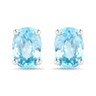 2.40 Carat Genuine Blue Zircon .925 Sterling Silver Earrings