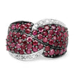 3.06 Carat Genuine Ruby & White Topaz .925 Sterling Silver Ring