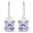 2.08 Carat Genuine Tanzanite .925 Sterling Silver Earrings