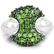 1.82 Carat Genuine Chrome Diopside .925 Sterling Silver Ring