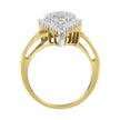14K Yellow and White Gold 1.00 Cttw Round and Baguette-Cut Diamond Ballerina Cocktail Ring (H-I Color, SI2-I1 Clarity)