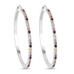2.24 Carat Genuine Multi Sapphire .925 Sterling Silver Earrings