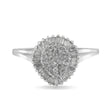 10K White Gold 1/2 Cttw Round & Baguette Cut Diamond Pear Shaped Domed PavÃ© Cluster with Halo Cocktail Ring (H-I Color, SI1-SI2 Clarity) - Size 5