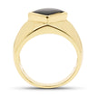 14K Yellow Gold Plated 2.00 Carat Genuine Black Onyx .925 Sterling Silver Ring