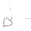 .925 Sterling Silver 1/4 cttw 3-Prong Diamond Open Heart 18
