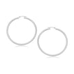 14k White Gold Polished Hoop Earrings (30 mm)
