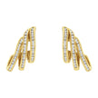 10K Yellow Gold 1.0 Cttw Round Brilliant Cut Diamond Spiral Multi Row Channel Set Open Hoop Pushback Stud Earrings (H-I Color, I1-I2 Clarity)