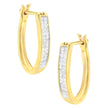 10K Yellow Gold 1/2 Cttw Invisible Set Princess-cut Diamond Hoop Earrings (H-I Color, SI2-I1 Clarity)