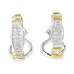 14K Two-Toned Gold Round and Princess Cut Diamond Earrings (0.5 cttw, H-I Color, SI2-I1 Clarity)