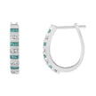 10k White Gold Round and Blue Baguette 1/2 cttw Diamond Hoop Earrings (I-J Color, I2-I3 Clarity)