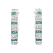 10k White Gold Round and Blue Baguette 1/2 cttw Diamond Hoop Earrings (I-J Color, I2-I3 Clarity)