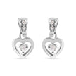 14K White Gold 1/6 Cttw Diamond Dangle Heart Stud Earrings (H-I, SI2-I1)