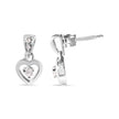 14K White Gold 1/6 Cttw Diamond Dangle Heart Stud Earrings (H-I, SI2-I1)