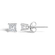 .925 Sterling Silver 1/4 Cttw Princess-Cut Diamond Solitaire Stud Earrings (H-I Color, I3 Clarity)