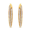 10K Yellow Gold 1/2 Cttw Round-Cut Diamond Modern Hoop Earrings (I-J Color, I2-I3 Clarity)