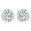 14k White Gold 1 cttw Diamond Halo Stud Earrings (I-J Clarity, I1-I2 Color)